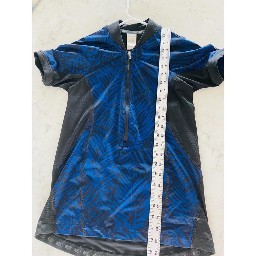 VSX Victoria's Secret Sport Cycling Jersey Blue Black Palm Print Size S P - Picture 5 of 5